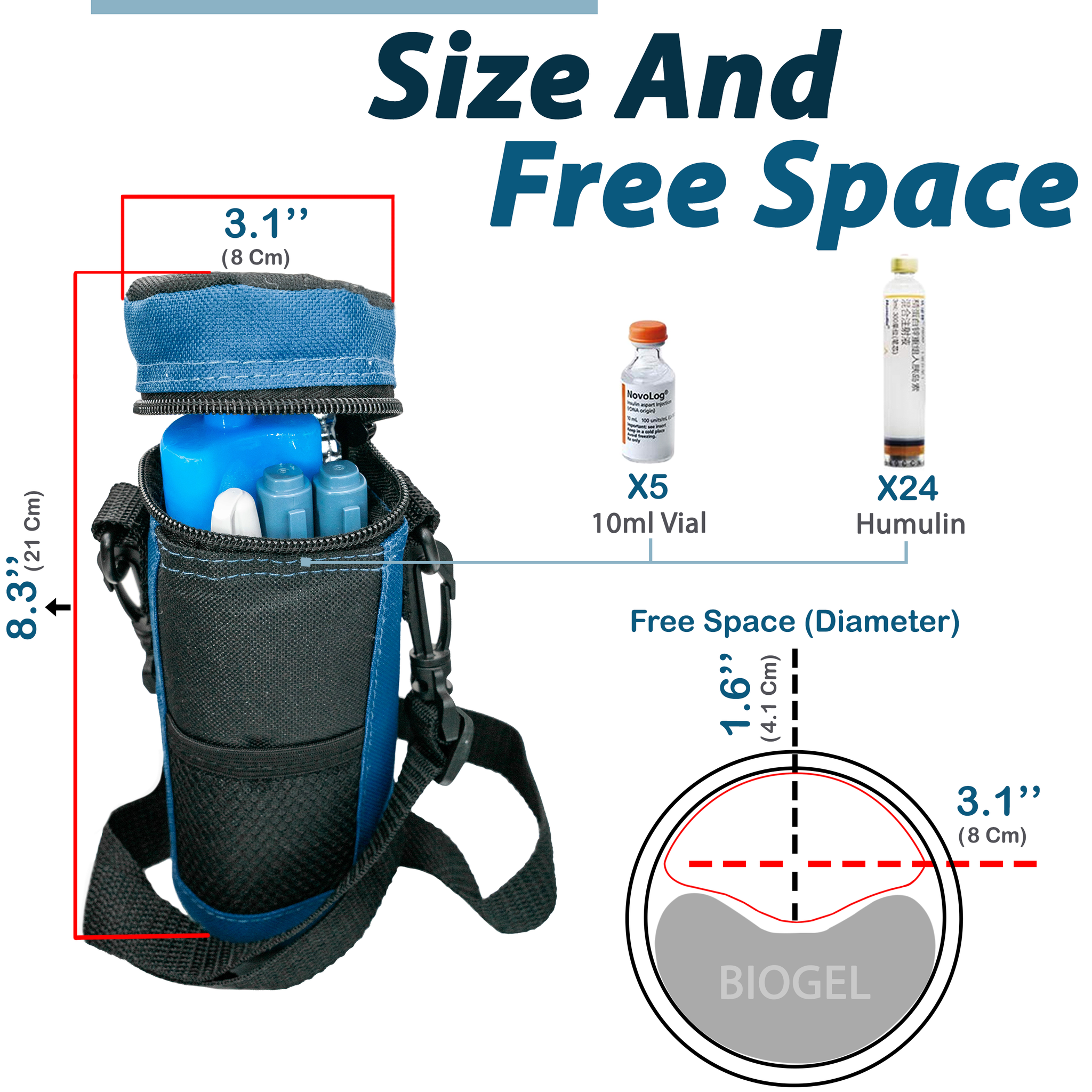 Cao Camping 970 Insulated Bottle Cover - For 1L Or 1.5L Water Bottles, Adjustable Strap (Blue, Random Color)